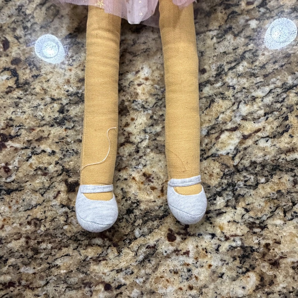 Pillowfort Ballerina Decorative Pillow Plush Doll Pink Gold Star Tutu 21.5 Inch - Picture 4 of 8